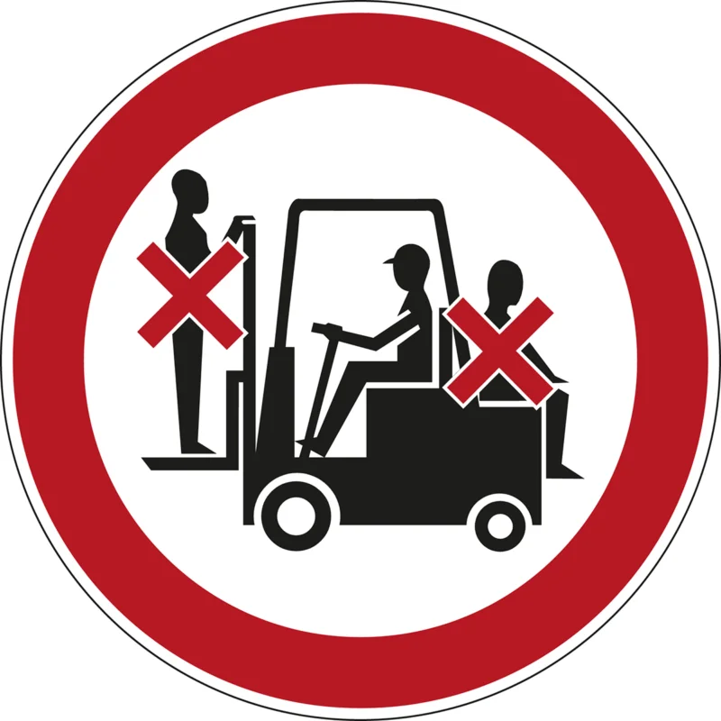 Betrouwbaar Brady - Verbodspictogram - Verbodspictogram - Meerijden op vorkheftruck verboden - PIC 214-DIA 315-B7527 - 252033 - 86252033