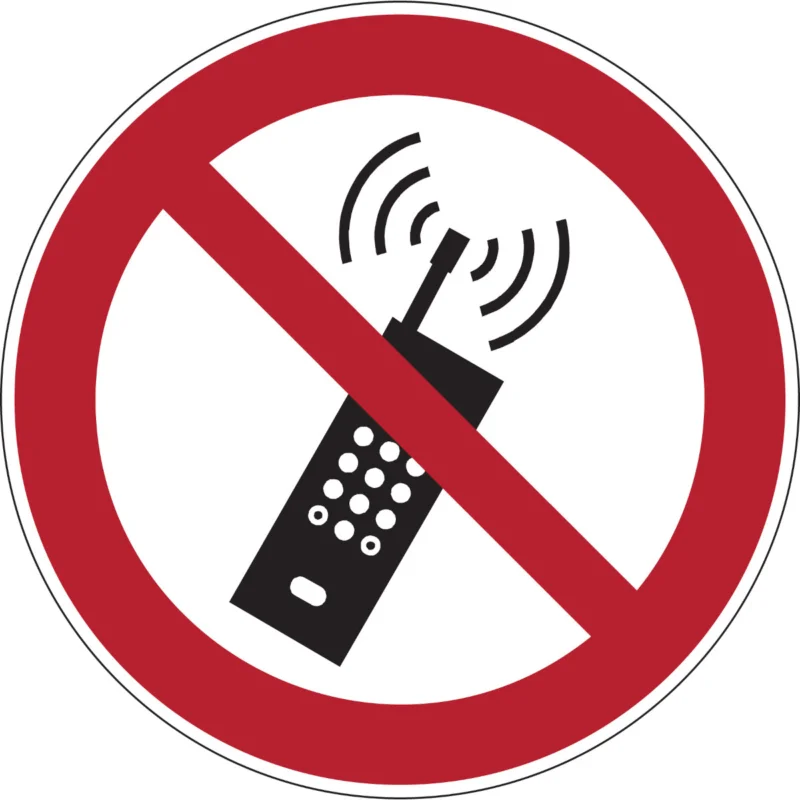 Tijdelijk Beschikbaar Brady - Verbodspictogram - Verbodspictogram - Draagbare telefoons verboden - PIC 233-DIA 200-B7527 - 252069 - 86252069