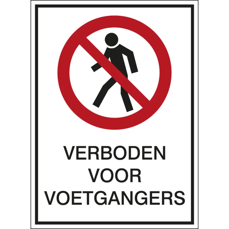 Brady - Verbodspictogram - A3 Sign - Verboden voor voetgangers - PIC 202-N-A3-B7527 - 808356 - 86808356 Voordeelprijs