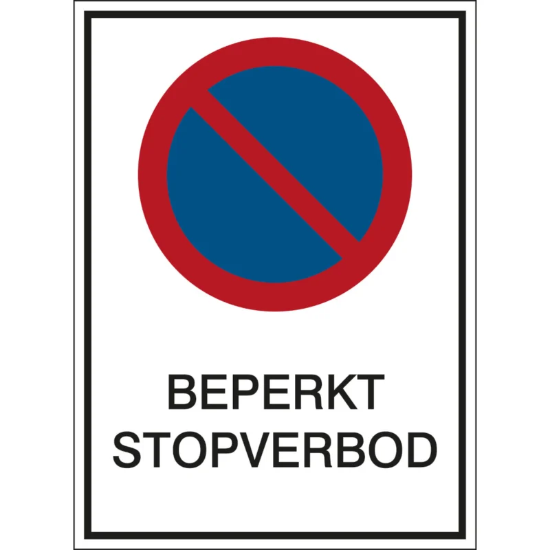 Brady - Verbodspictogram - A4 Sign - Beperkt stopverbod - PIC 227-N-A4-B7527 - 808412 - 86808412 Goedkoop