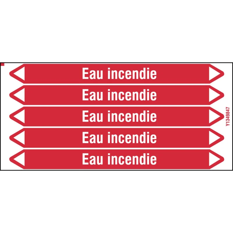 Tijdelijk Beschikbaar Leidingmarkering rol - EAUINCENDIE150X12CARD-T1-P4