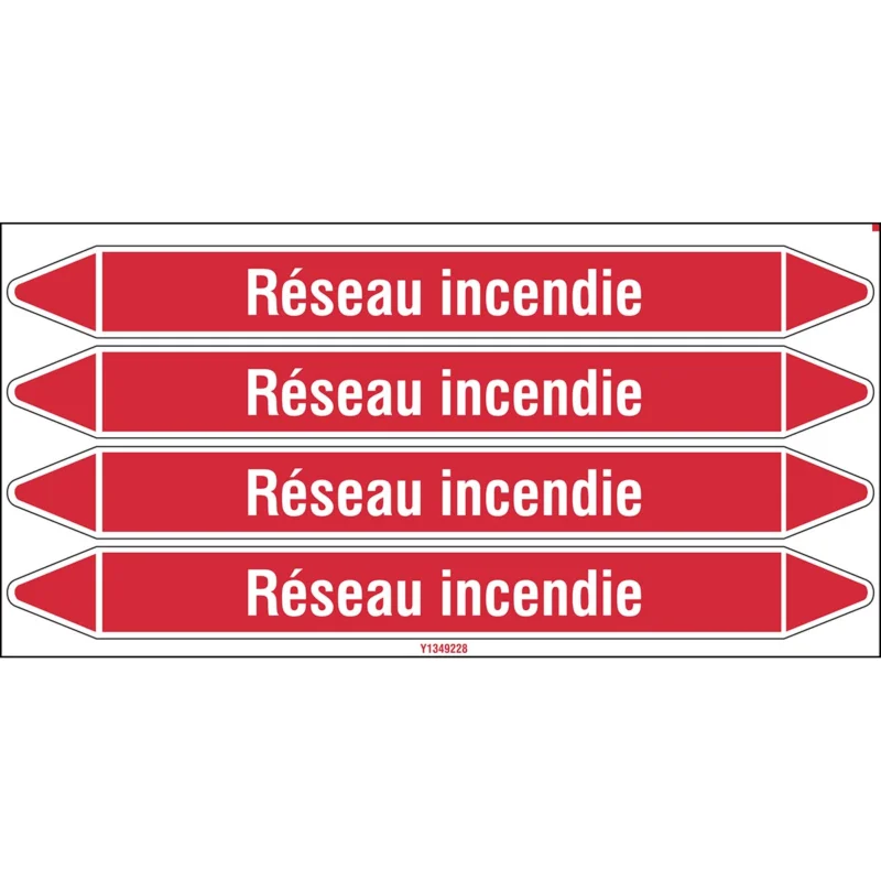 Superprijs Leidingmarkering rol - RÉSEAU INCENDIE 250X26CARD-T1-P4