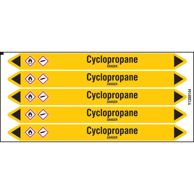Premium Leidingmarkering rol - CYCLOPROPANE150X12CARD-T1-P2