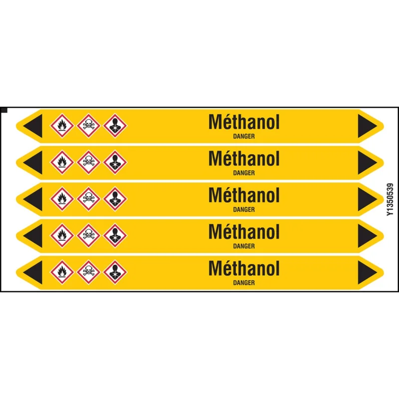Voordeelprijs Leidingmarkering rol - MÉTHANOL150X12CARD-T1-P2