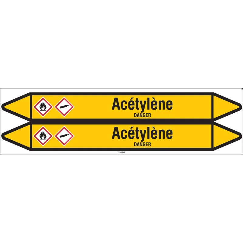 Snelle Levering Leidingmarkering rol - ACÉTYLÈNE450X52CARD-T1-P2