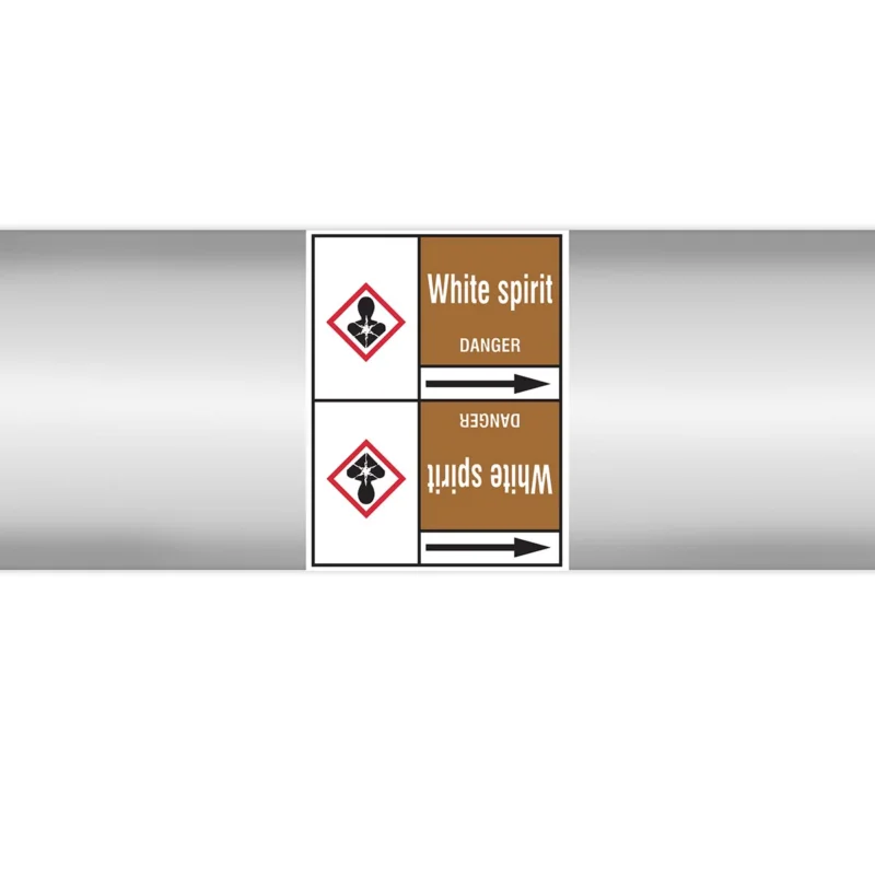 Aanbieding Leidingmarkering rol - WHITESPIRIT127X33RL-T3-P18