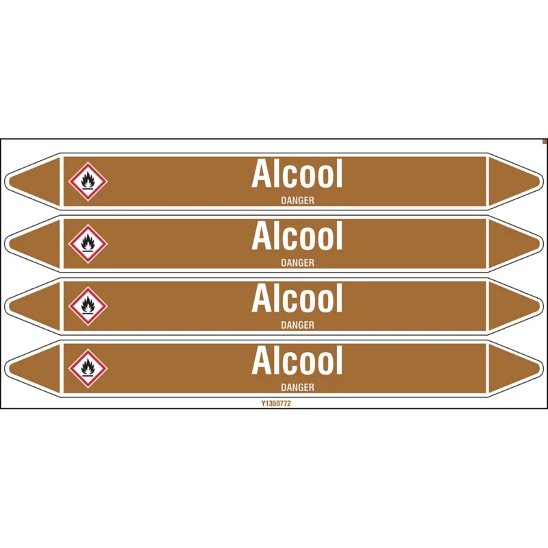 Premium Leidingmarkering rol - ALCOOL250X26CARD-T1-P18