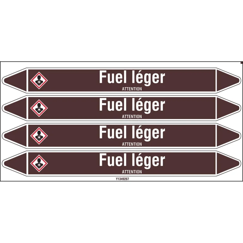 Tijdelijk Beschikbaar Leidingmarkering rol - FUEL LÉGER 250X26CARD-T1-P19