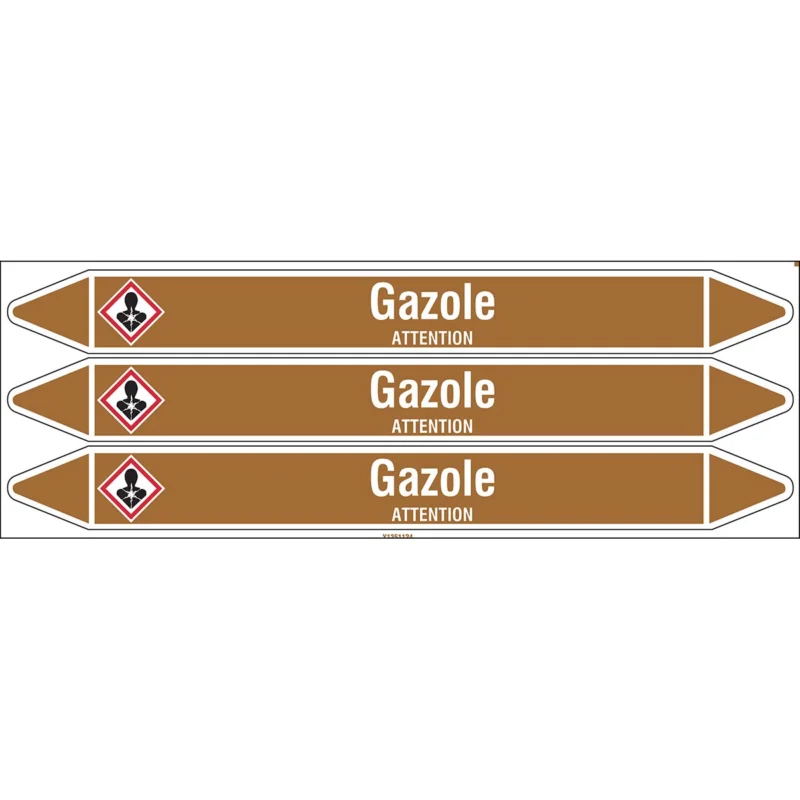 Speciale Aanbieding Leidingmarkering rol - GAZOLE355X37CARD-T1-P18