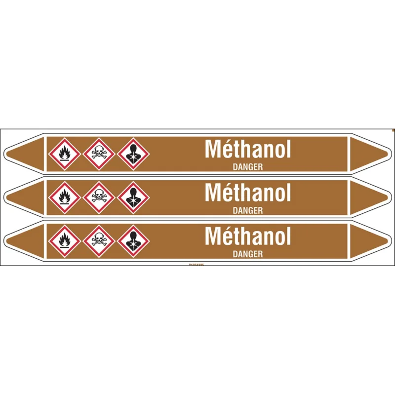 Premium Leidingmarkering rol - MÉTHANOL355X37CARD-T1-P18