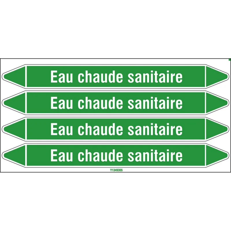 Bestseller Leidingmarkering rol - EAU CHAUDE SANITAIRE 250X26CARD-T1-P16