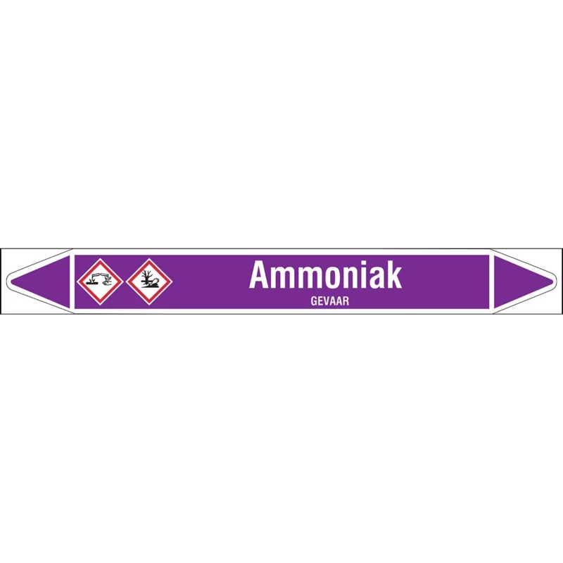 Brady - Rolvorm - Individuele leidingmerkers op rol met geperforeerde pijlen, met pictogrammen - AMMONIAK450X52RL-T1-LL-P21 - N003696 - 86003696 Exclusieve Aanbieding