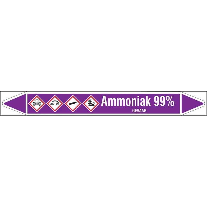 Brady - Rolvorm - Individuele leidingmerkers op rol met geperforeerde pijlen, met pictogrammen - AMMONIAK99%355X37RL-T1-LL-P21 - N003706 - 86003706 Alleen Vandaag