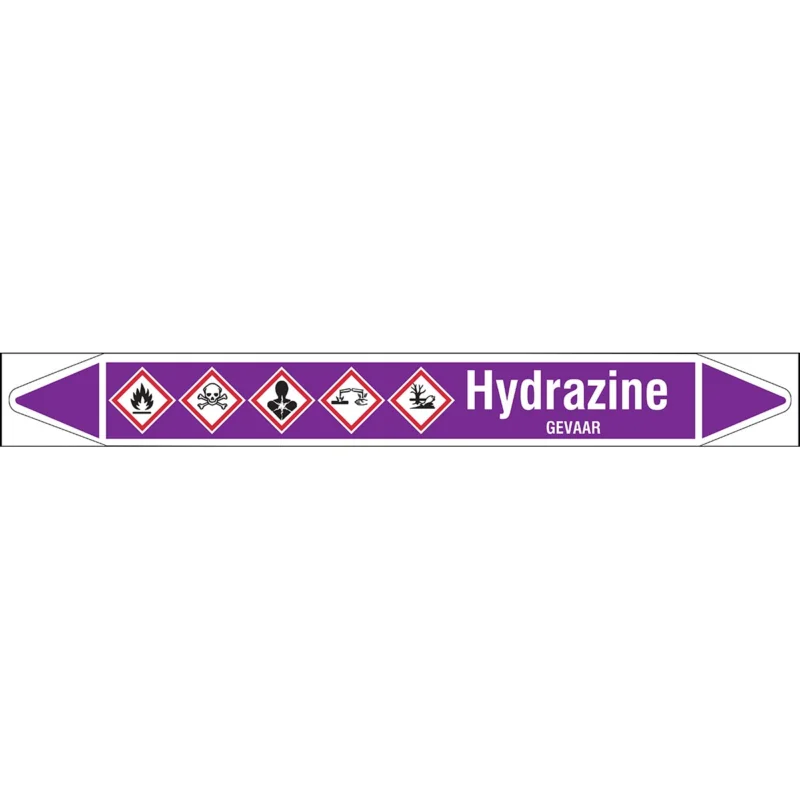 Uitverkoop Brady - Rolvorm - Individuele leidingmerkers op rol met geperforeerde pijlen, met pictogrammen - HYDRAZINE355X37RL-T1-LL-P21 - N003823 - 86003823