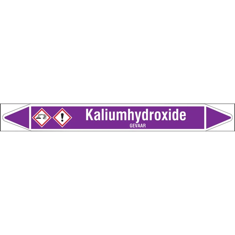 Brady - Rolvorm - Individuele leidingmerkers op rol met geperforeerde pijlen, met pictogrammen - KALIUMHYDROXIDE450X52RL-T1-LL-P21 - N003846 - 86003846 Koopje