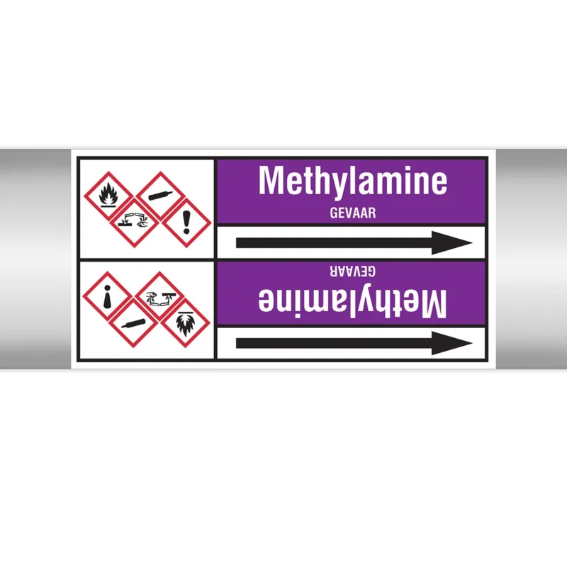 Brady - Rolvorm - Leidingmerkers op doorlopende rol, met pictogrammen - METHYLAMINE127.00 mmX33RL-T2-P21 - N003883 - 86003883 Gratis Retour