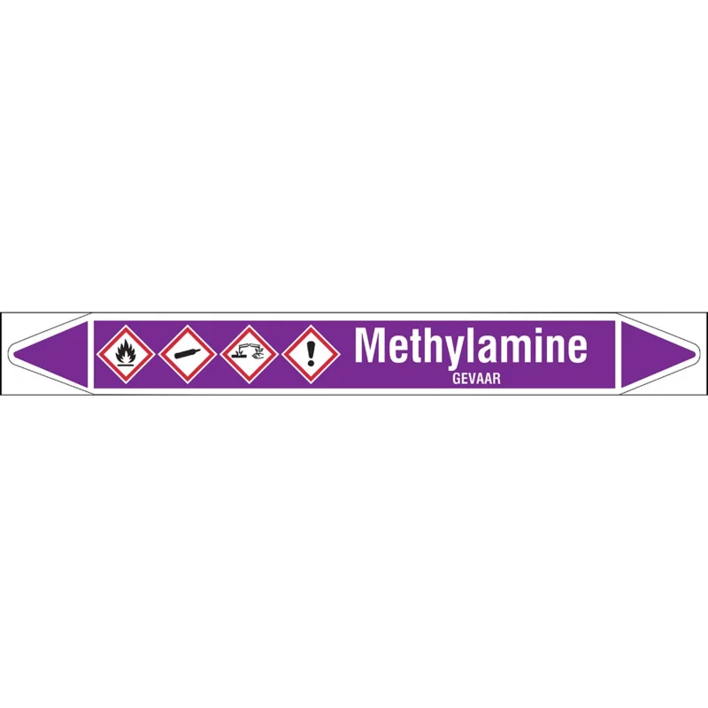 Alleen Vandaag Brady - Rolvorm - Individuele leidingmerkers op rol met geperforeerde pijlen, met pictogrammen - METHYLAMINE450X52RL-T1-LL-P21 - N003886 - 86003886
