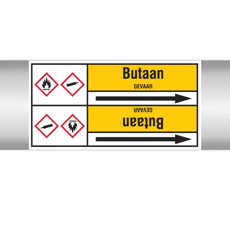 Brady - Rolvorm - Leidingmerkers op doorlopende rol, met pictogrammen - BUTAAN127.00 mmX33RL-T2-P2 - N004132 - 86004132 Korting
