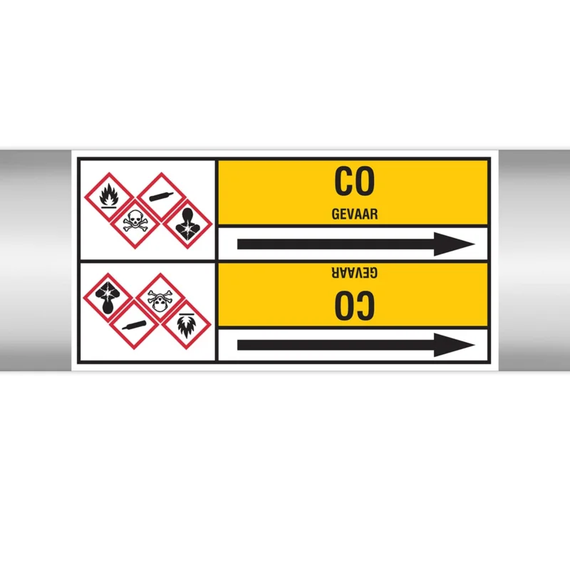 Brady - Rolvorm - Leidingmerkers op doorlopende rol, met pictogrammen - CO127.00 mmX33RL-T2-P2 - N004163 - 86004163 Rechtstreeks Van De Fabrikant