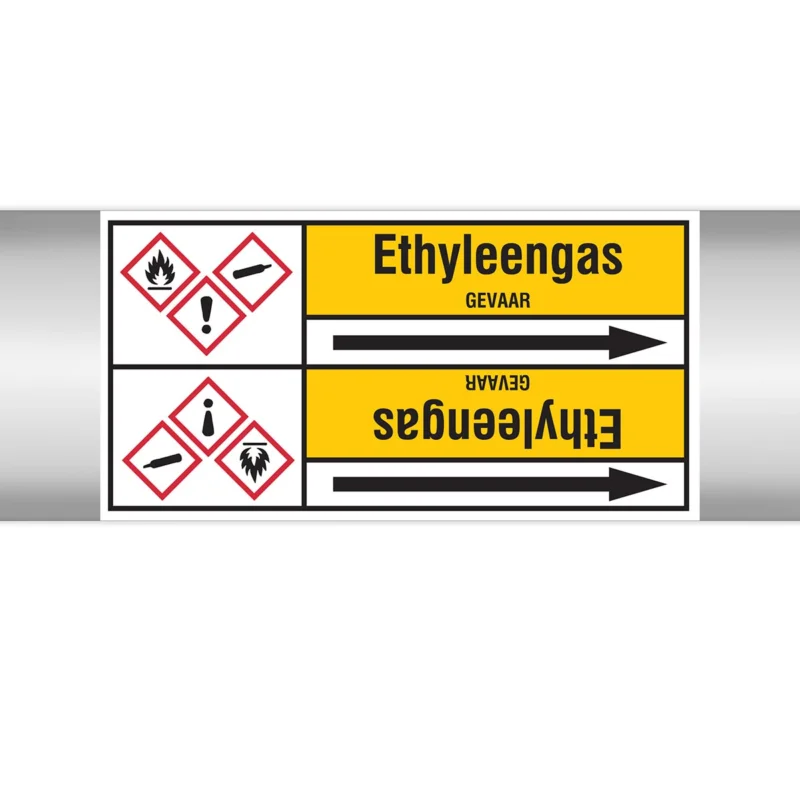 Brady - Rolvorm - Leidingmerkers op doorlopende rol, met pictogrammen - ETHYLEENGAS127.00 mmX33RL-T2-P2 - N004234 - 86004234 Beperkt Aanbod