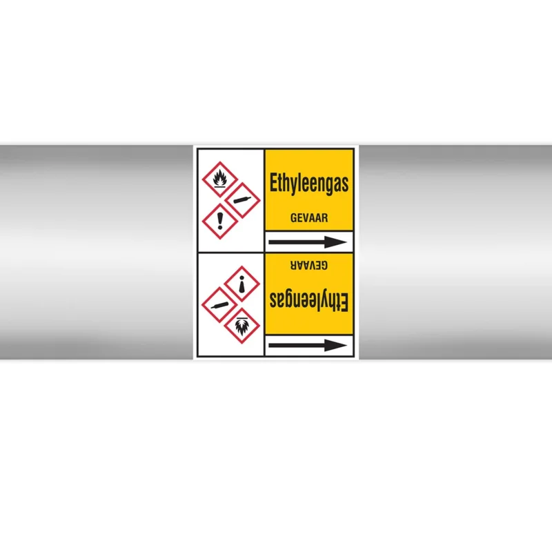 Brady - Rolvorm - Leidingmerkers op doorlopende rol, met pictogrammen - ETHYLEENGAS127X33RL-T3-P2 - N004235 - 86004235 Snelle Levering