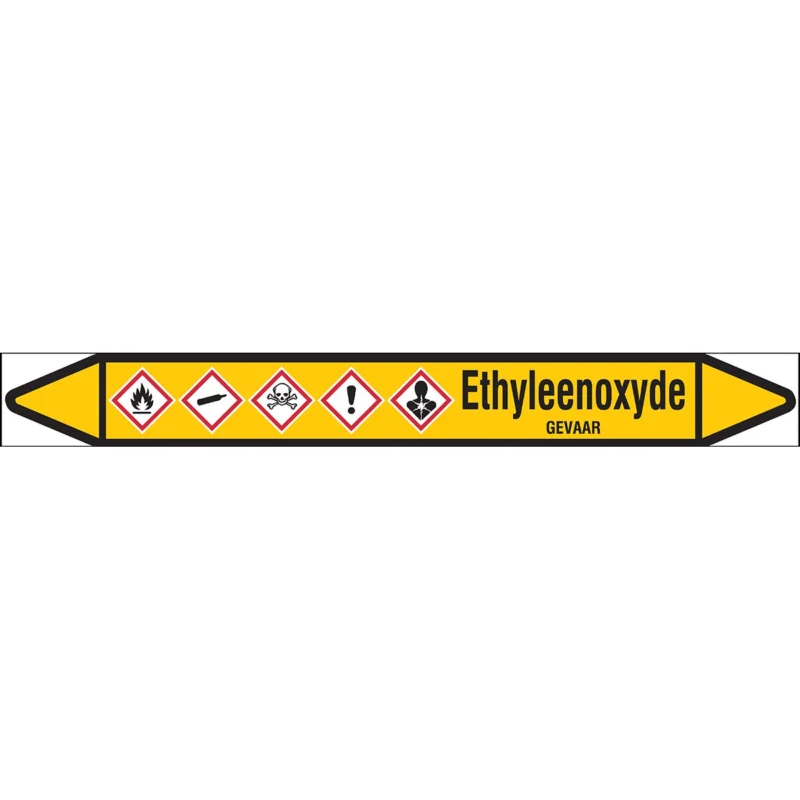 Brady - Rolvorm - Individuele leidingmerkers op rol met geperforeerde pijlen, met pictogrammen - ETHYLEENOXYDE355X37RL-T1-LL-P2 - N004248 - 86004248 Finale Uitverkoop