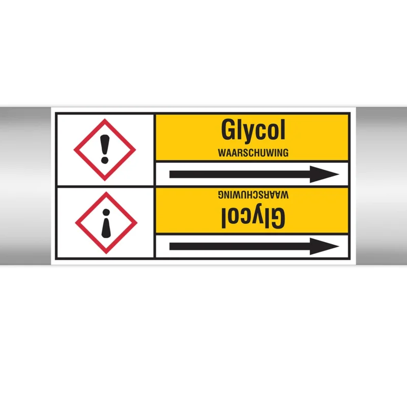 Brady - Rolvorm - Leidingmerkers op doorlopende rol, met pictogrammen - GLYCOL127.00 mmX33RL-T2-P2 - N004290 - 86004290 Nu Kopen