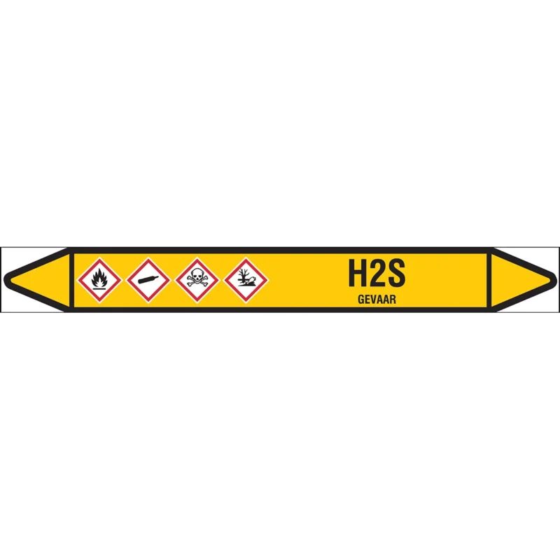 Brady - Rolvorm - Individuele leidingmerkers op rol met geperforeerde pijlen, met pictogrammen - H2S355X37RL-T1-LL-P2 - N004315 - 86004315 Koopje