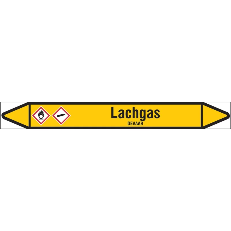 Brady - Rolvorm - Individuele leidingmerkers op rol met geperforeerde pijlen, zonder pictogram - LACHGAS250X26RL-T1-LL-P2 - N004378 - 86004378 Express Levering
