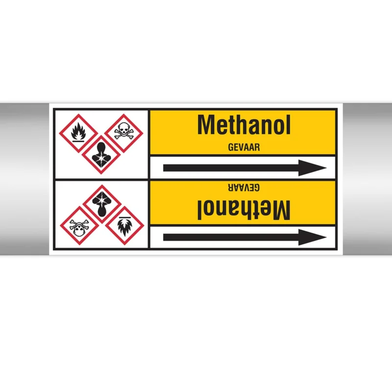 Brady - Rolvorm - Leidingmerkers op doorlopende rol, met pictogrammen - METHANOL127.00 mmX33RL-T2-P2 - N004414 - 86004414 Snelle Levering
