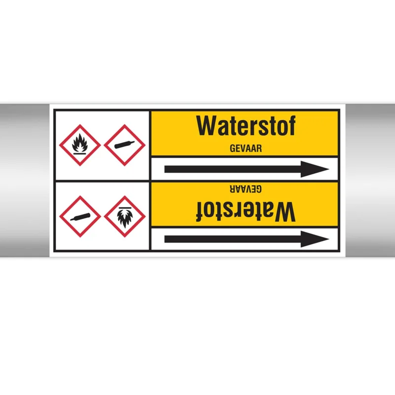 Snelle Levering Brady - Rolvorm - Leidingmerkers op doorlopende rol, met pictogrammen - WATERSTOF127.00 mmX33RL-T2-P2 - N004515 - 86004515