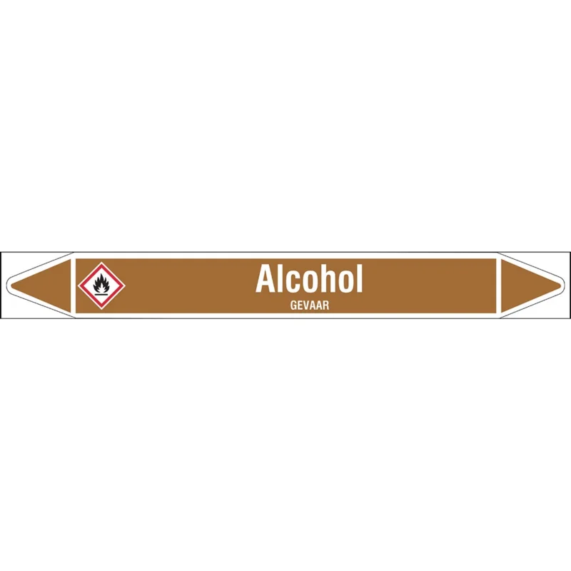 Brady - Rolvorm - Individuele leidingmerkers op rol met geperforeerde pijlen, met pictogrammen - ALCOHOL250X26RL-T1-LL-P18 - N004967 - 86004967 Weekendaanbieding