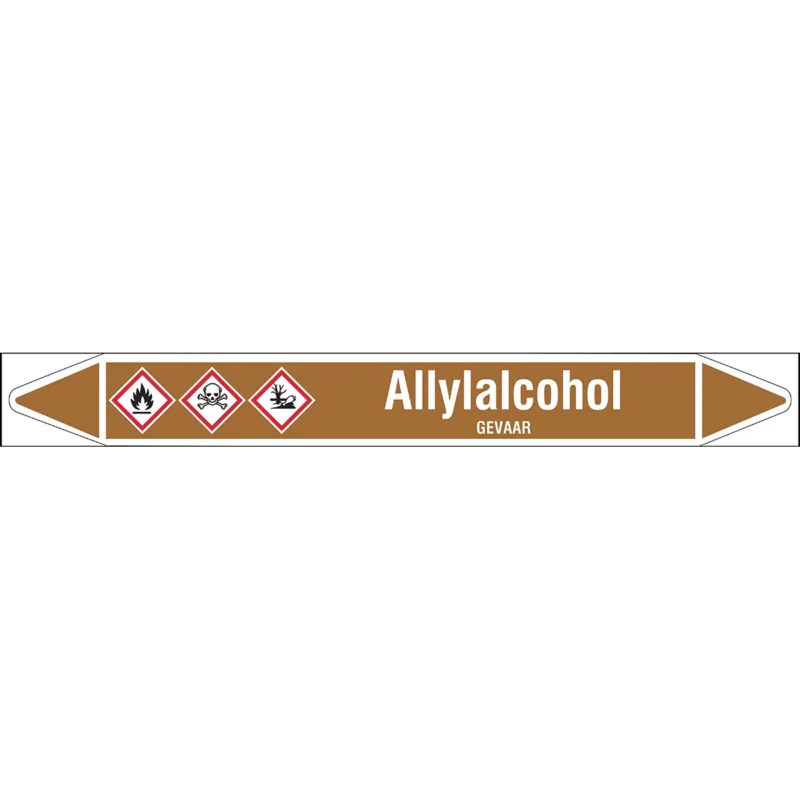 Brady - Rolvorm - Individuele leidingmerkers op rol met geperforeerde pijlen, met pictogrammen - ALLYLALCOHOL450X52RL-T1-LL-P18 - N004980 - 86004980 Betrouwbaar