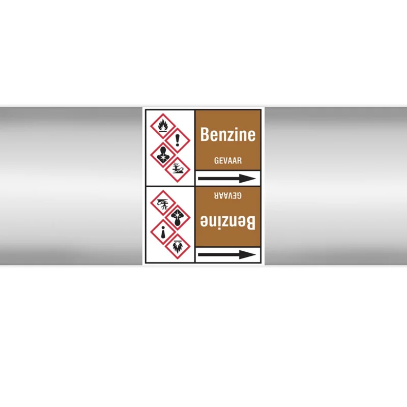 Brady - Rolvorm - Leidingmerkers op doorlopende rol, met pictogrammen - BENZINE127X33RL-T3-P18 - N004999 - 86004999 Betrouwbaar