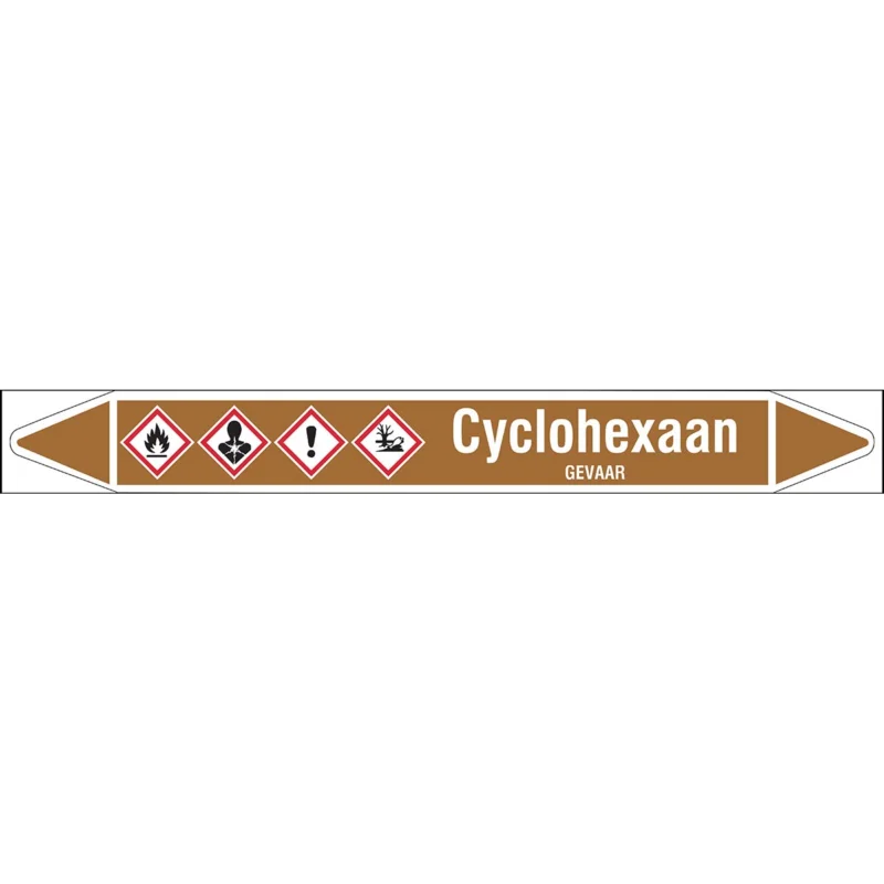 Brady - Rolvorm - Individuele leidingmerkers op rol met geperforeerde pijlen, met pictogrammen - CYCLOHEXAAN250X26RL-T1-LL-P18 - N005044 - 86005044 Nieuw