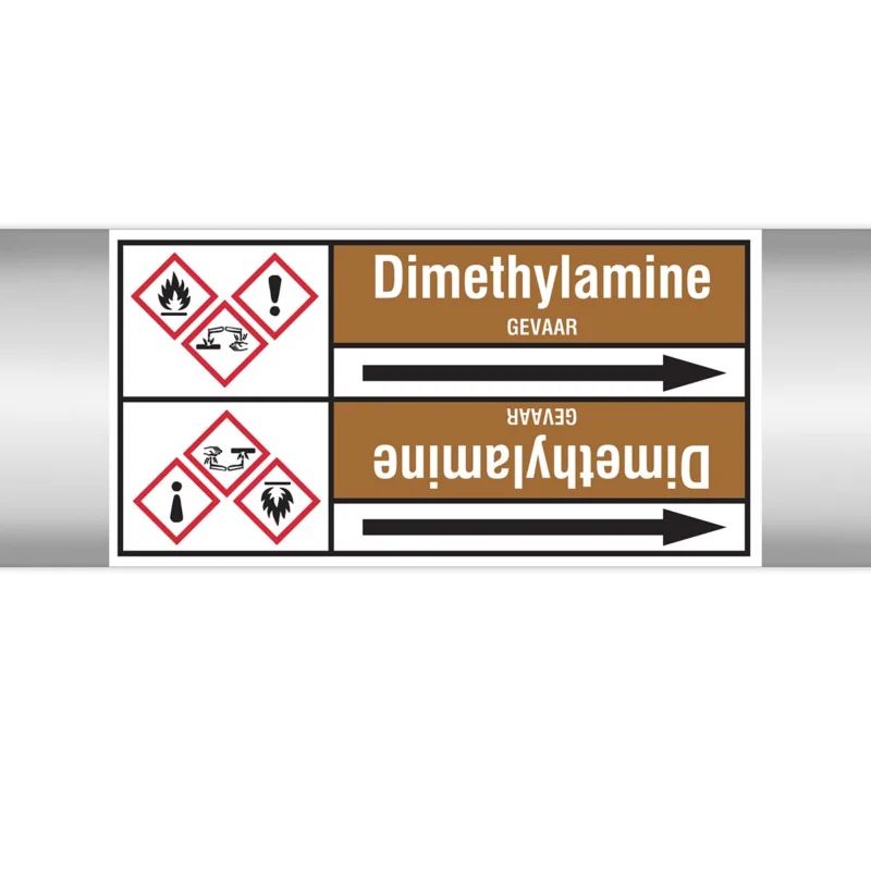 Uitverkoop Brady - Rolvorm - Leidingmerkers op doorlopende rol, met pictogrammen - DIMETHYLAMINE127.00 mmX33RL-T2-P18 - N005093 - 86005093