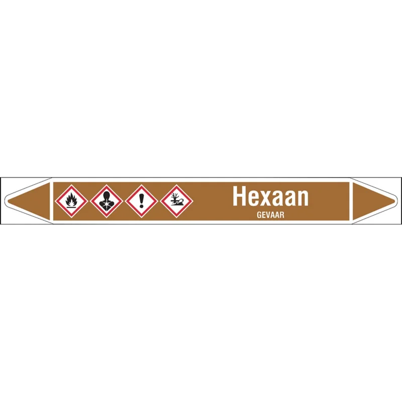 Brady - Rolvorm - Individuele leidingmerkers op rol met geperforeerde pijlen, met pictogrammen - HEXAAN450X52RL-T1-LL-P18 - N005225 - 86005225 Premium