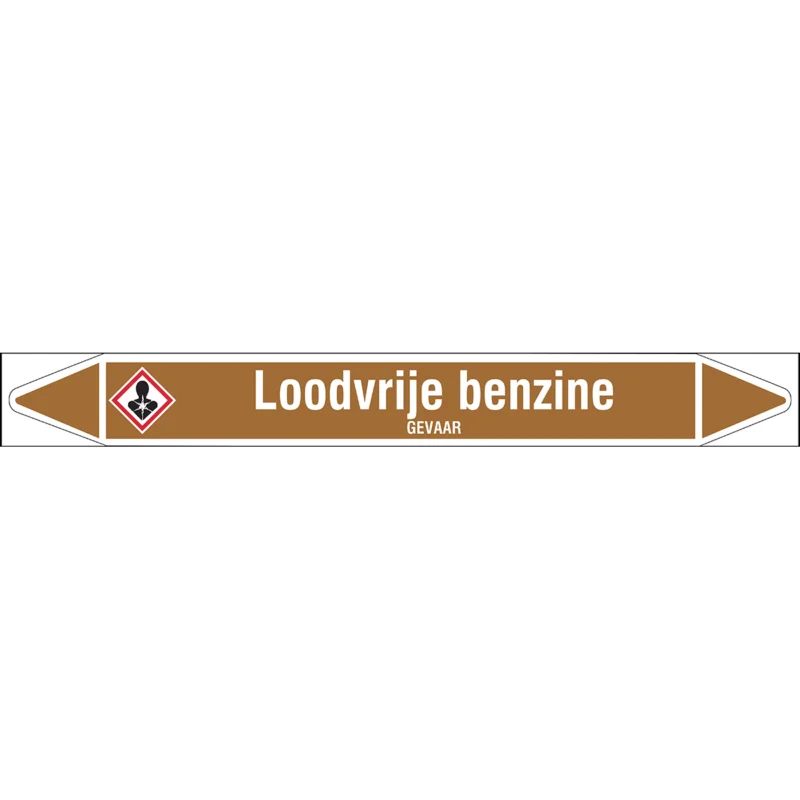 Beperkte Voorraad Brady - Rolvorm - Individuele leidingmerkers op rol met geperforeerde pijlen, met pictogrammen - LOODVRIJEBENZINE250X26RL-T1-LL-P18 - N005263 - 86005263