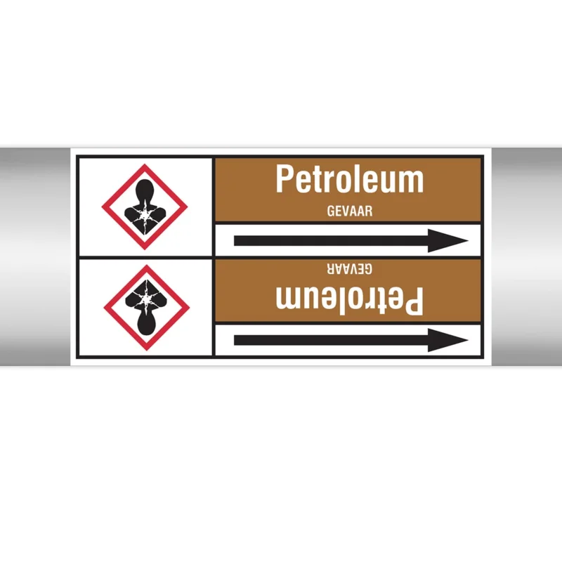 Brady - Rolvorm - Leidingmerkers op doorlopende rol, met pictogrammen - PETROLEUM127.00 mmX33RL-T2-P18 - N005341 - 86005341 Fabrieksprijs