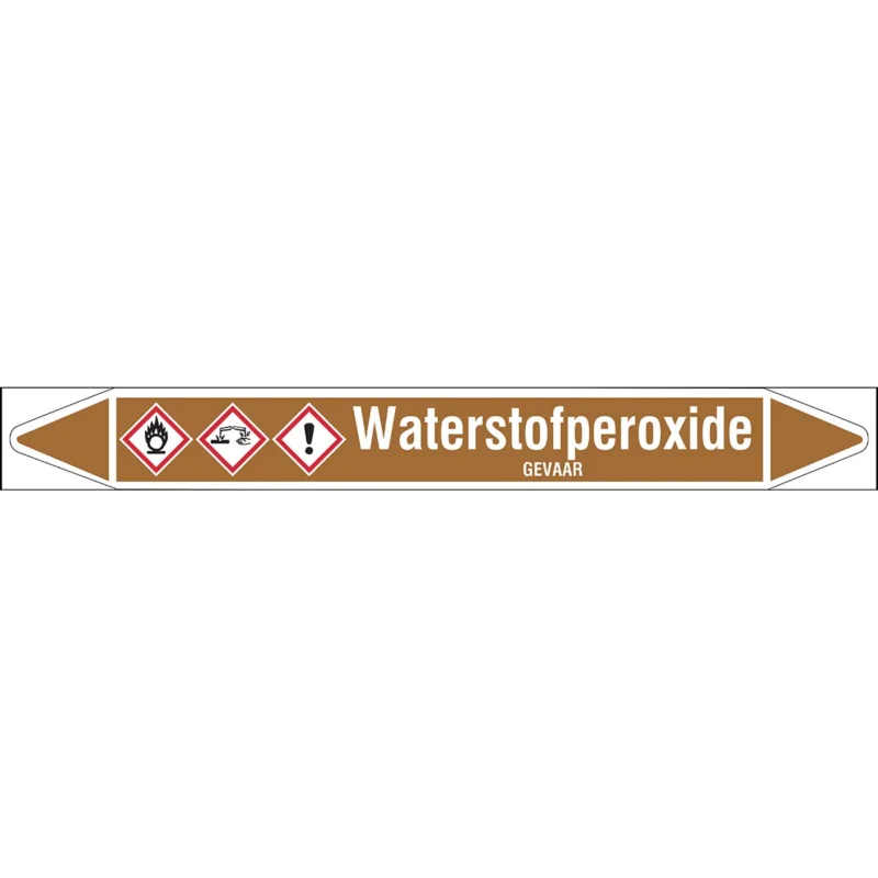 Brady - Rolvorm - Individuele leidingmerkers op rol met geperforeerde pijlen, met pictogrammen - WATERSTOFPEROXIDE355X37RL-T1-LL-P18 - N005464 - 86005464 Must-Have