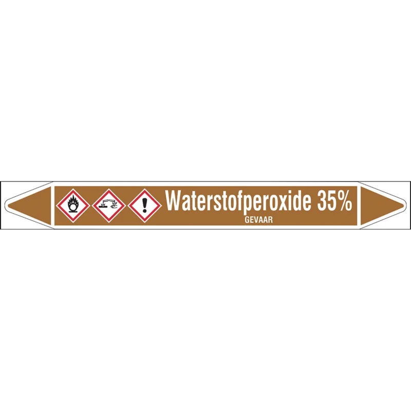 Brady - Rolvorm - Individuele leidingmerkers op rol met geperforeerde pijlen, met pictogrammen - WATERSTOFPEROXIDE35%250X26RL-T1-LL-P18 - N005474 - 86005474 Hete Deal