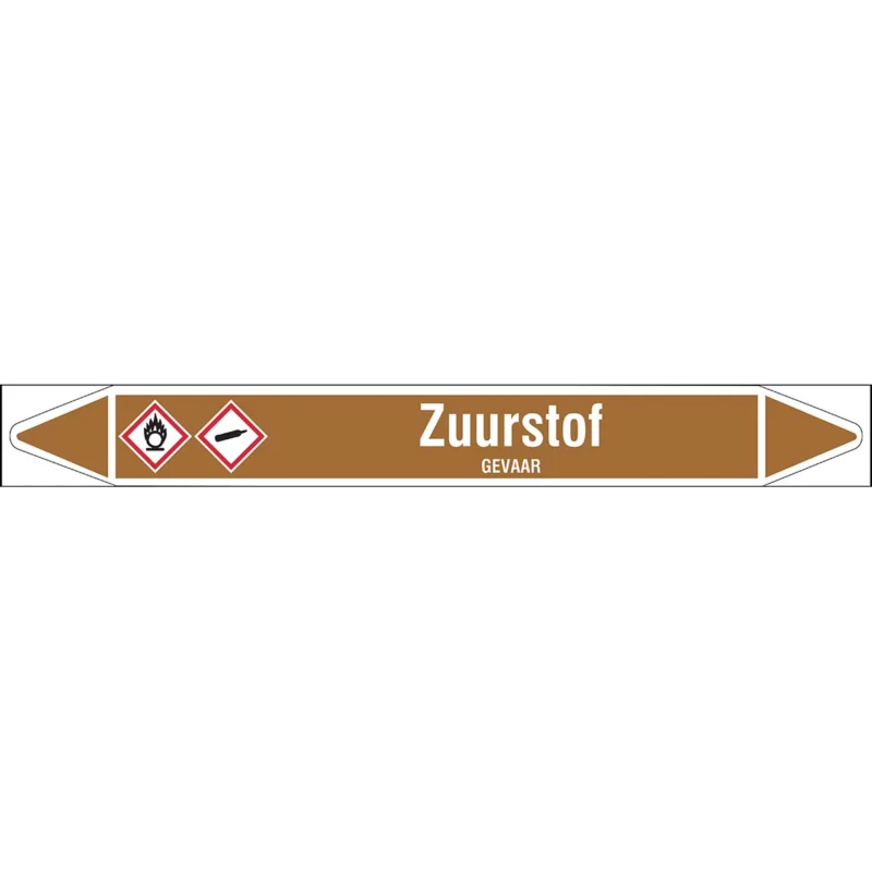 Brady - Rolvorm - Individuele leidingmerkers op rol met geperforeerde pijlen, met pictogrammen - ZUURSTOF250X26RL-T1-LL-P18 - N005507 - 86005507 Must-Have