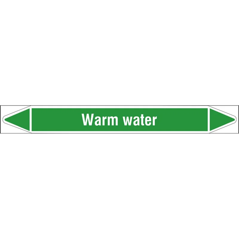Brady - Rolvorm - Individuele leidingmerkers op rol met geperforeerde pijlen, zonder pictogram - WARMWATER450X52RL-T1-LL-P16 - N006340 - 86006340 Direct Beschikbaar
