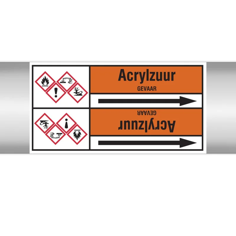 Tijdelijk Beschikbaar Brady - Rolvorm - Leidingmerkers op doorlopende rol, met pictogrammen - ACRYLZUUR127.00 mmX33RL-T2-P22 - N006397 - 86006397