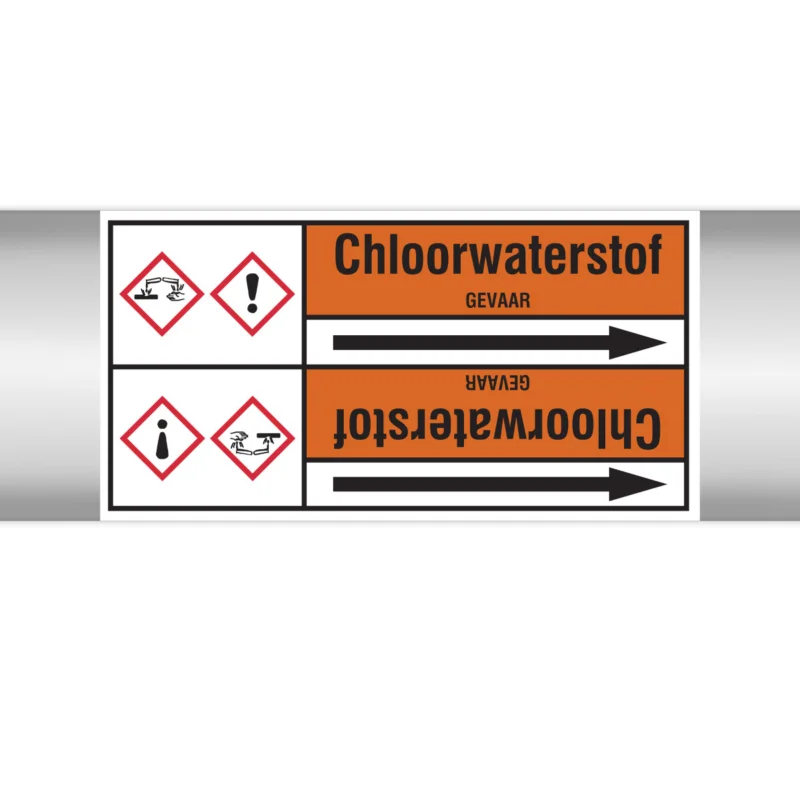 Brady - Rolvorm - Leidingmerkers op doorlopende rol, met pictogrammen - CHLOORWATERSTOF127.00 mmX33RL-T2-P22 - N006448 - 86006448 Nu Kopen