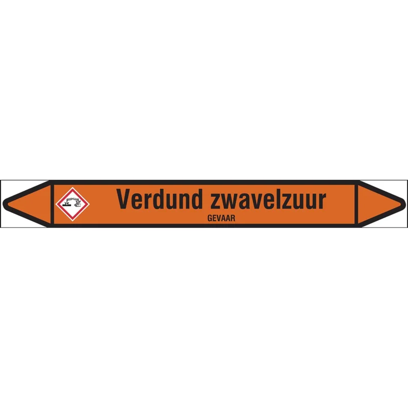 Bestel Nu Brady - Rolvorm - Individuele leidingmerkers op rol met geperforeerde pijlen, met pictogrammen - VERDUNDZWAVELZUUR450X52RL-T1-LL-P22 - N006569 - 86006569