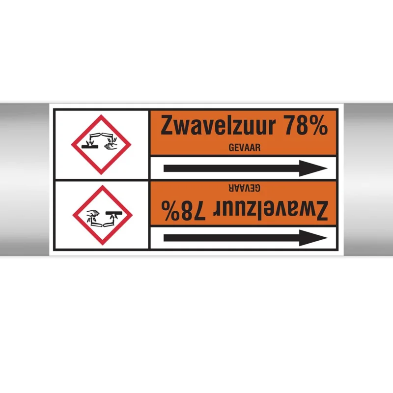 Alleen Vandaag Brady - Rolvorm - Leidingmerkers op doorlopende rol, met pictogrammen - ZWAVELZUUR78%127.00 mmX33RL-T2-P22 - N006665 - 86006665