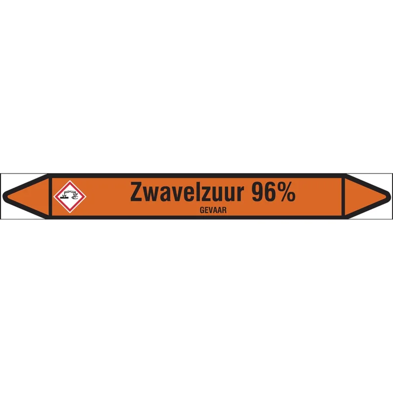 Brady - Rolvorm - Individuele leidingmerkers op rol met geperforeerde pijlen, met pictogrammen - ZWAVELZUUR96%250X26RL-T1-LL-P22 - N006678 - 86006678 Nieuw