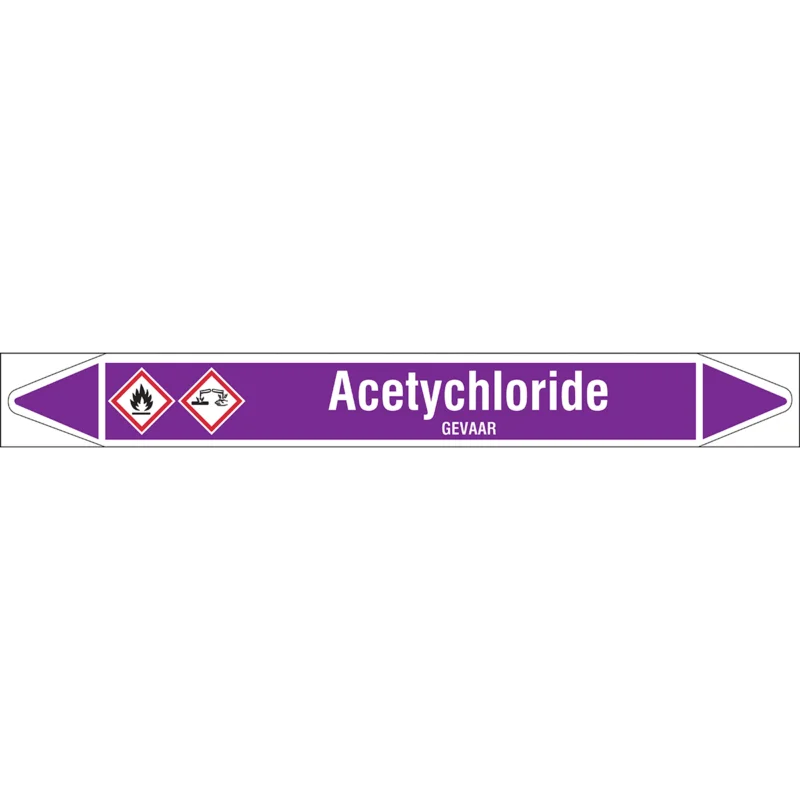 Brady - Rolvorm - Individuele leidingmerkers op rol met geperforeerde pijlen, met pictogrammen - ACETYCHLORIDE450X52RL-T1-LL-P21 - N006691 - 86006691 Uitverkoop