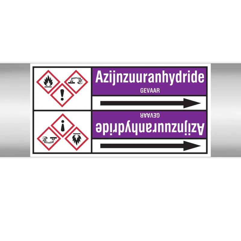Brady - Rolvorm - Leidingmerkers op doorlopende rol, met pictogrammen - AZIJNZUURANHYBRIDE127.00 mmX33RL-T2-P21 - N006738 - 86006738 Tijdelijk Beschikbaar